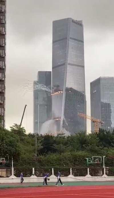 Shenzhen, China skyscraper fire. 11/04/2022 (Video from WeChat moments)