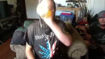 Josh was literally spitting (drooling) bars with his new homie soon to be celly Ian.