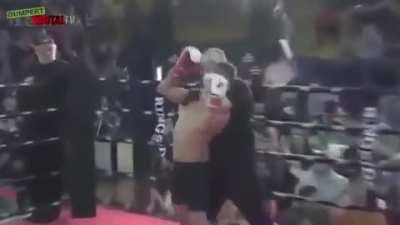 Fighter earns himself a free stay overnight.