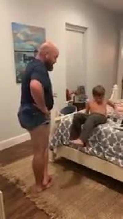 Dad thought his daughters shorts were too short so he made his own to prove his point