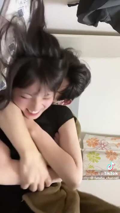 Cute couple tickling