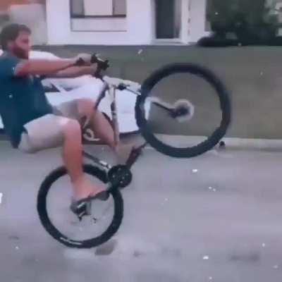 Just doing some bike tricks...