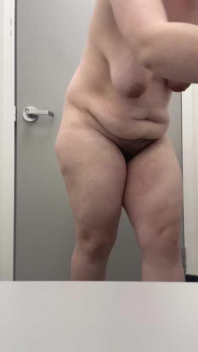 Wifey trying on swimsuit in Walmart changing room the other day 