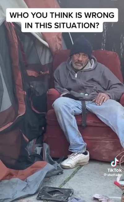 Arguing with a homeless guy for content