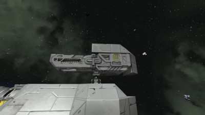 Dual railgun turret that folds, it's ugly and clangy, but still functional (sort of)