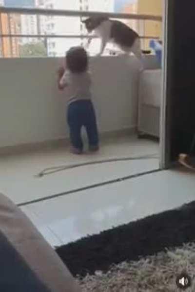 SLPT Let a cat babysit a child...