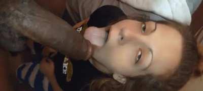 Worship his cock like a slut