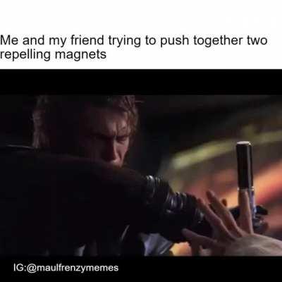 We did the lightsaber spin with the magnets to complete it