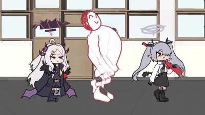 Sensei and the Prefect Team asserting dominance. (Hina, Iori, Aru) (Zeroku)