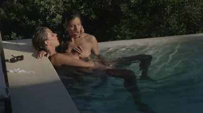 Two Babes Playing with Each Other in The Pool