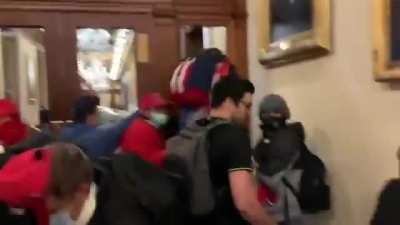 Another viewpoint of the woman who was shot.