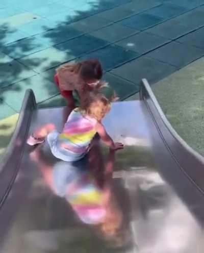 You gotta love the lessons steel slides teach you. (Kids are resilient.)