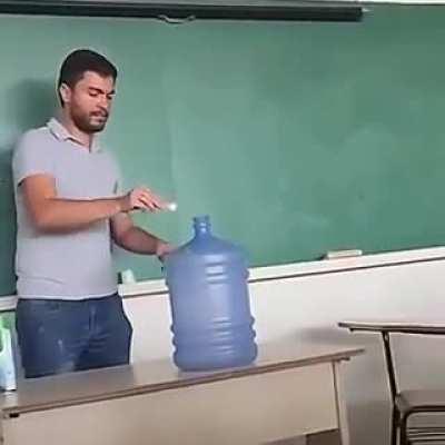 Science teacher wows his students
