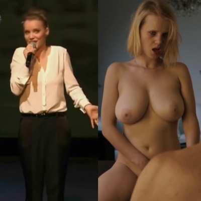 Joanna Kulig, Polish singer and actress, conceals them on stage, reveals them on screen