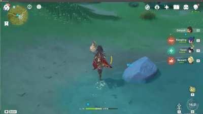 Dehya's burst disappearing when dashing towards a rock