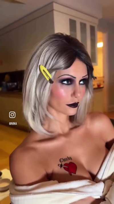 Nina’s Instagram | November 1, 2025 | ‘The making of Chucky & his bride. Till death (and good lighting) do us part.’