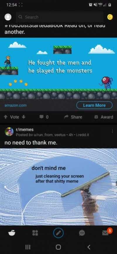 A nice cleaning after scrolling past a promoted video