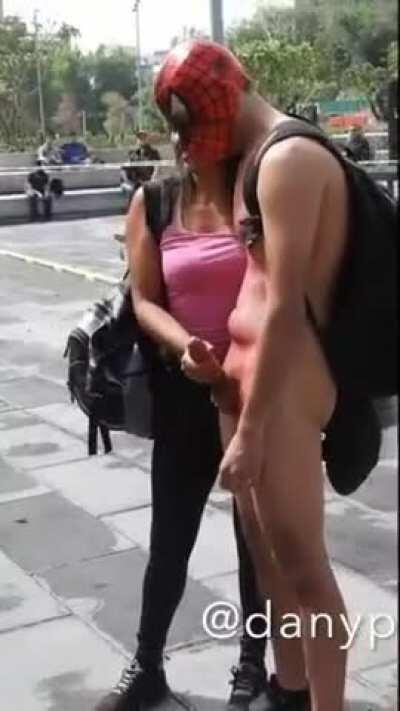 Spidey Shooting His Web To An Audience