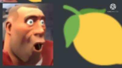 Soldier eats lemon