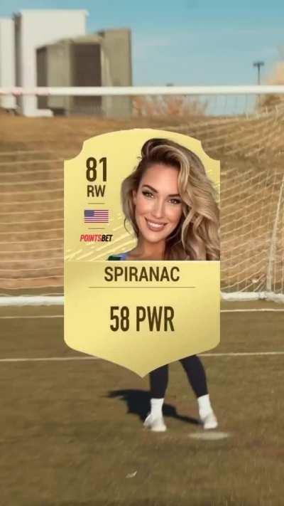 testing her soccer skills