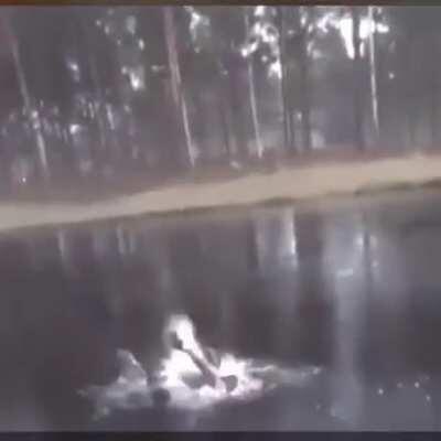 WCGW Golfing on an iced-over lake