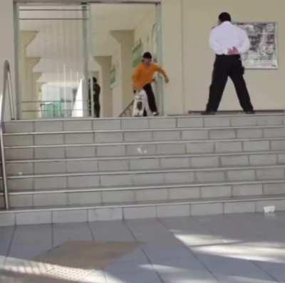 Security guard vs skateboarder