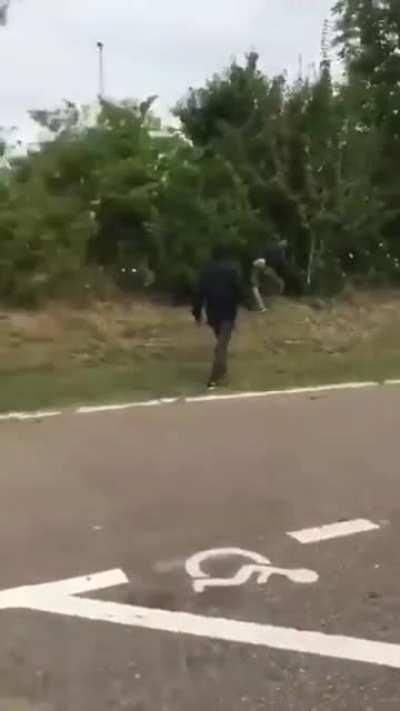 British family find migrants hiding in car luggage box during holiday to France