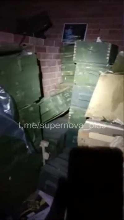 The Ukrainian army found a large Russian ammunition depot.