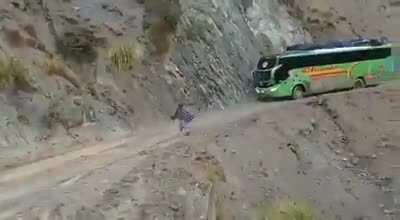 HMB as I drive this bus through an extremely narrow road.