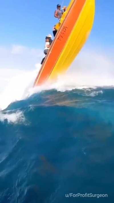 Almost flipping a boat