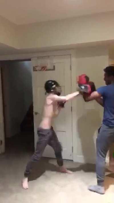 He had head gear and everything