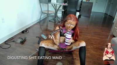 Disgusting Shit Eating Maid 🤎🍑🤛🏻💩🤮👅👩🏻‍🦰