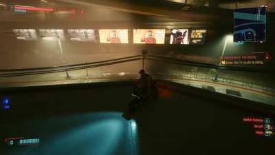 [Cyberpunk 2077] A human motorcycle ramp