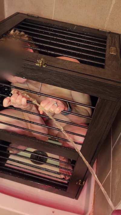 [OC] Thirsty slut in a cage