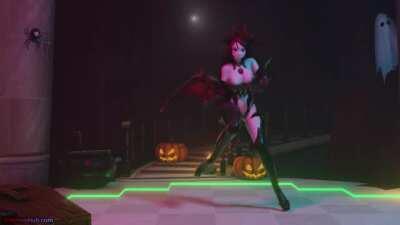 [OC] [MMD] Halloween Special Teaser! Demon Succubus Dances For You Jiggling Her Big Tits (SFW version)