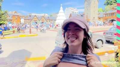 Flashing at this Big World Cup Street Party here in Argentina!