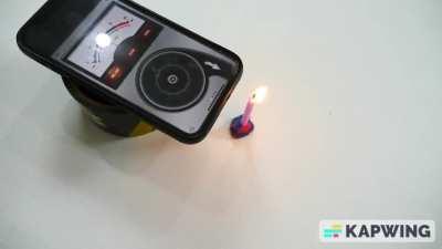 Phone app blows out candle