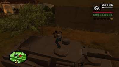 CJ destroying Rhino tank by just kicking it