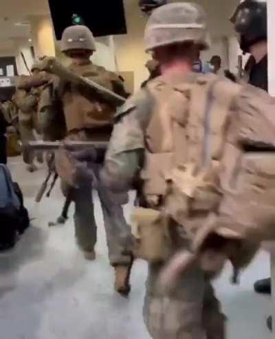 US Military raiding the kabul airport a few hours ago