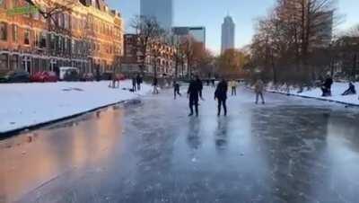 Ice skating on thin ice.