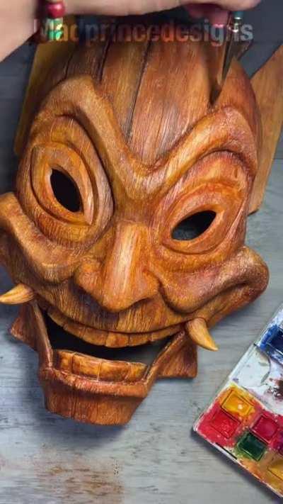 [OC] Casting & Painting the Blue Spirit mask 💜