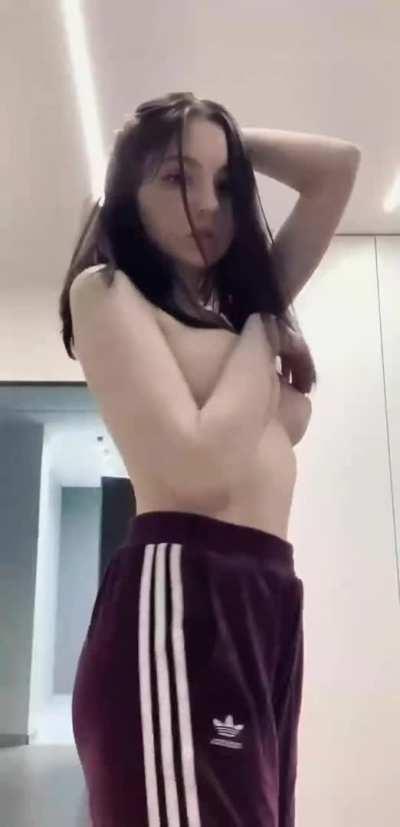 A cutie in some jogger pants