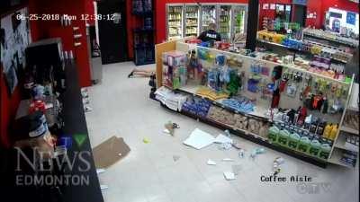 [Canada] Woman using stolen credit card at gas station falls through ceiling after attempting to escape Police