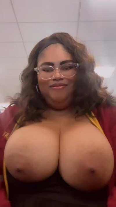 …playing with my tits at work never gets old…