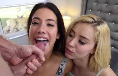 Eva Lovia & Haley Reed Cumswapping