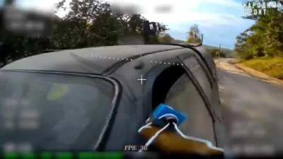 RU POV: FPV drone strikes on Ukrainian vehicles equipment and M777 in the Sumy direction.