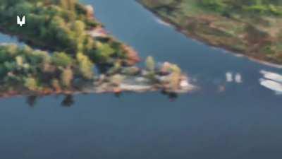 Ukrainian Special Forces making use of US speedboats of the marines and .50 cal. Posted because of epic drone surveillance footage.