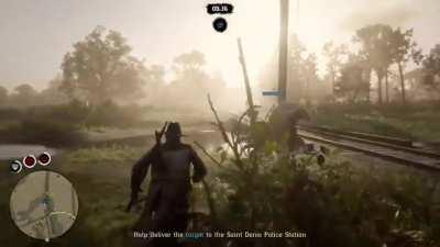 Was told to post here...My mate disappeared into the water like a mario 64 painting