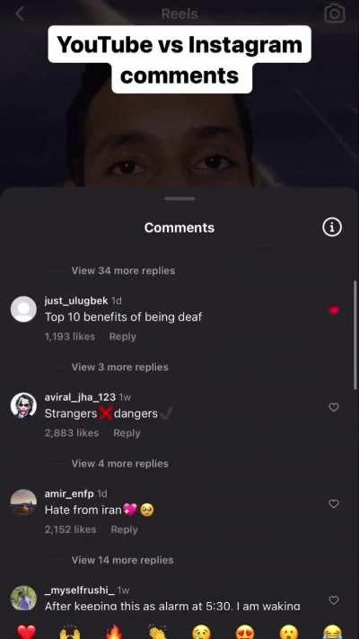 YouTube vs Instagram comments 