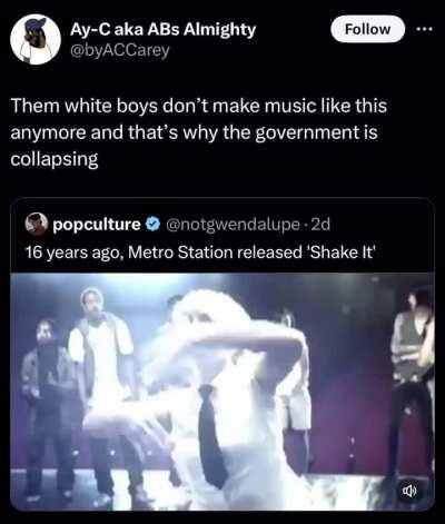 It was over when these white boys stopped shopping at Hot Topic and wearing skinny jeans